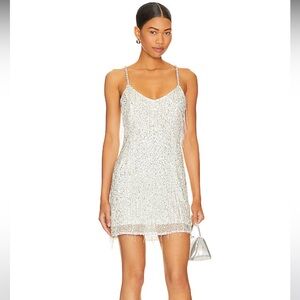 Show Me Your Mumu Sparks Fly Silver Sequin Dress